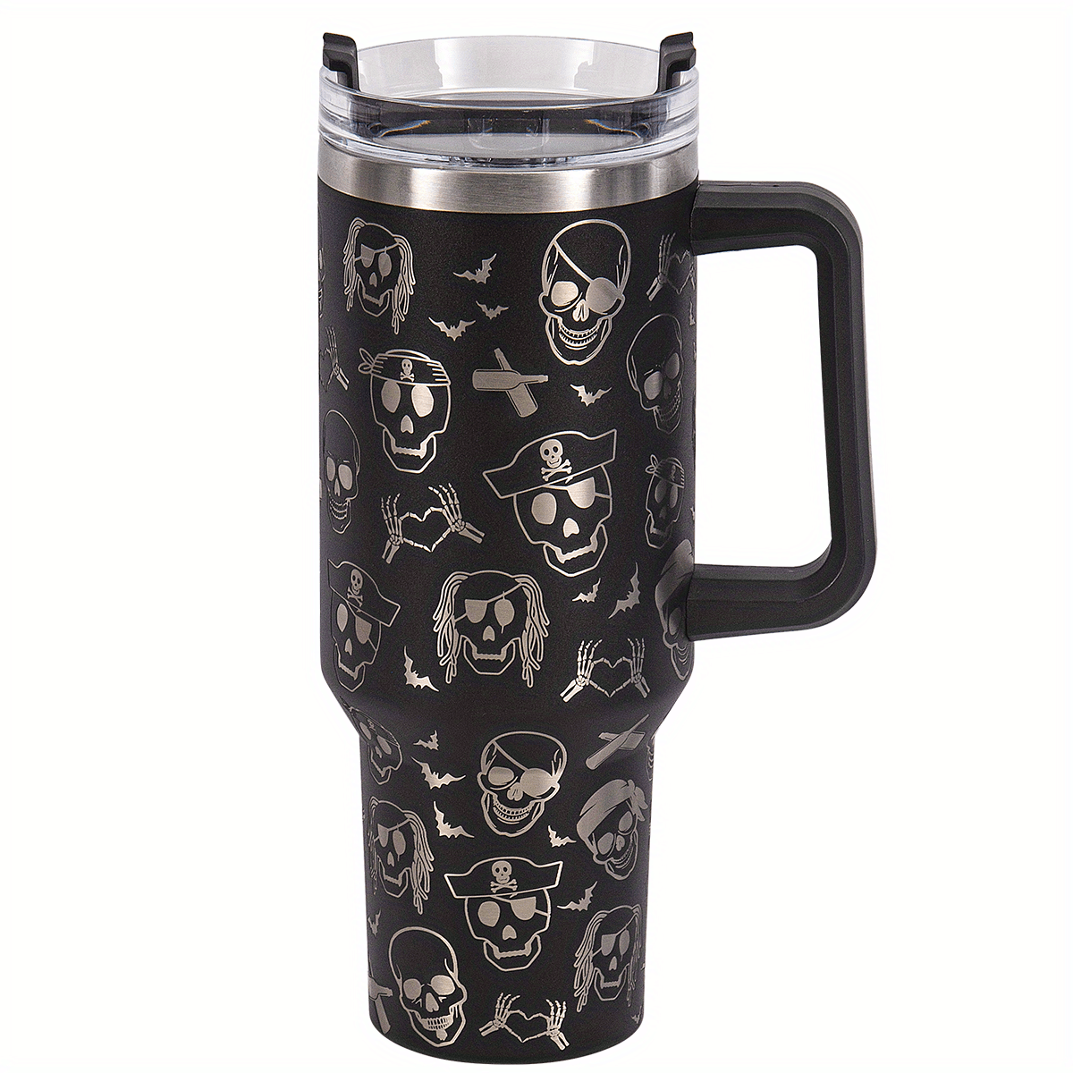 Skull Design Custom Stanley Cup 40 oz 30 oz Tumbler With Handle
