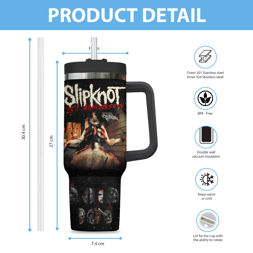 Slipknot Music Custom Stanley Cup 40 oz 30 oz Tumbler With Handle