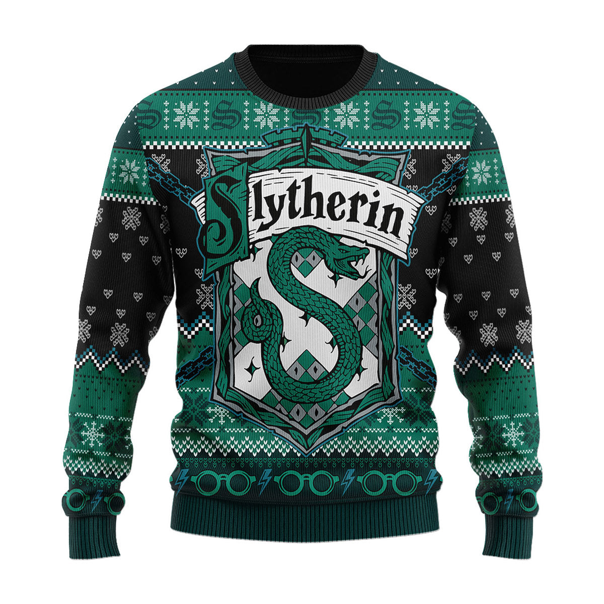Slytherin Through The Snow Christmas Sweater - Stormmerch Exclusive