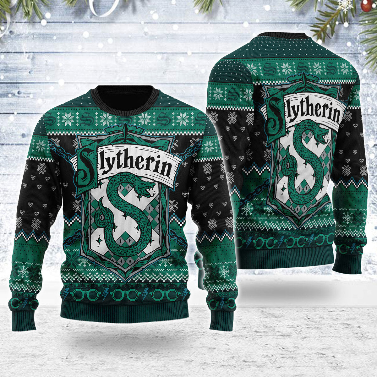 Slytherin Through The Snow Christmas Sweater - Stormmerch Exclusive