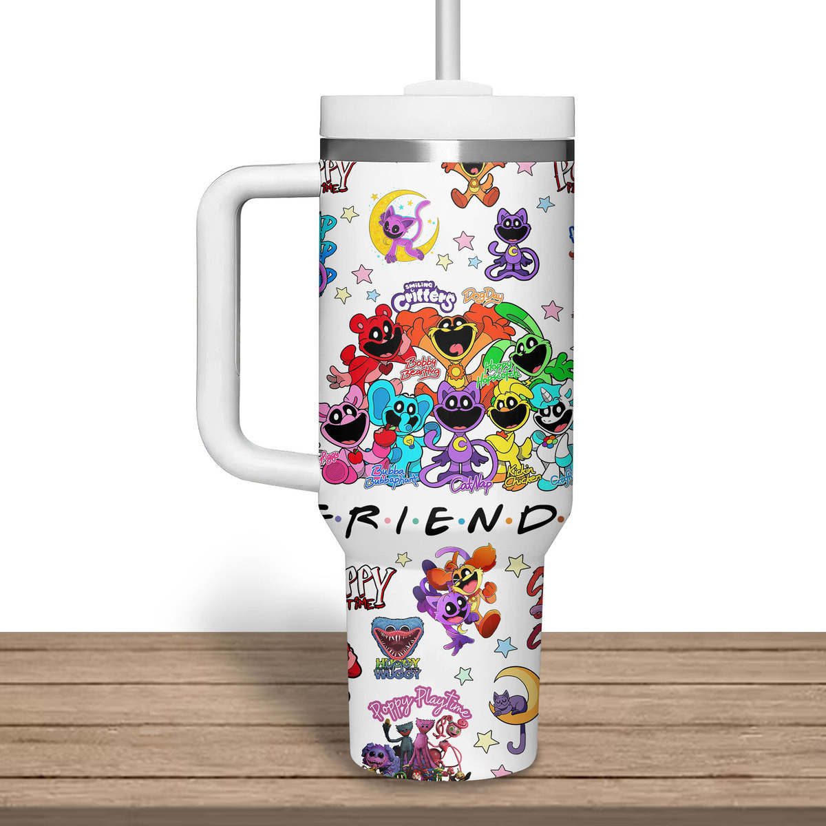Smiling Critters Cartoon Custom Stanley Cup 40 oz 30 oz Tumbler With Handle