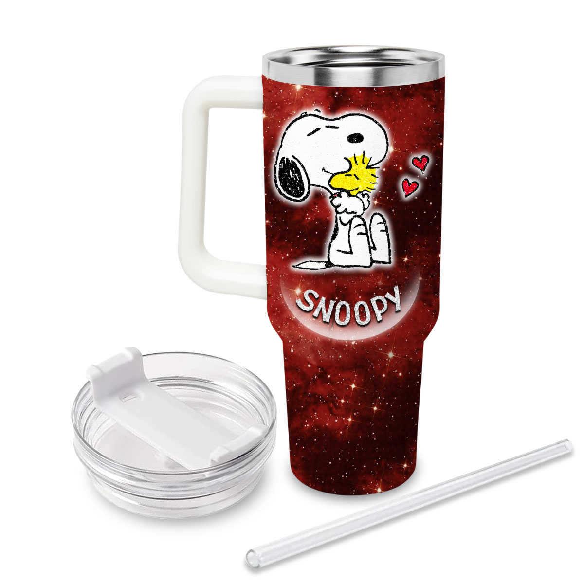 Snoopy and Charlie Brown Peanuts Cartoon Custom Stanley Cup 40 oz 30 oz Tumbler With Handle