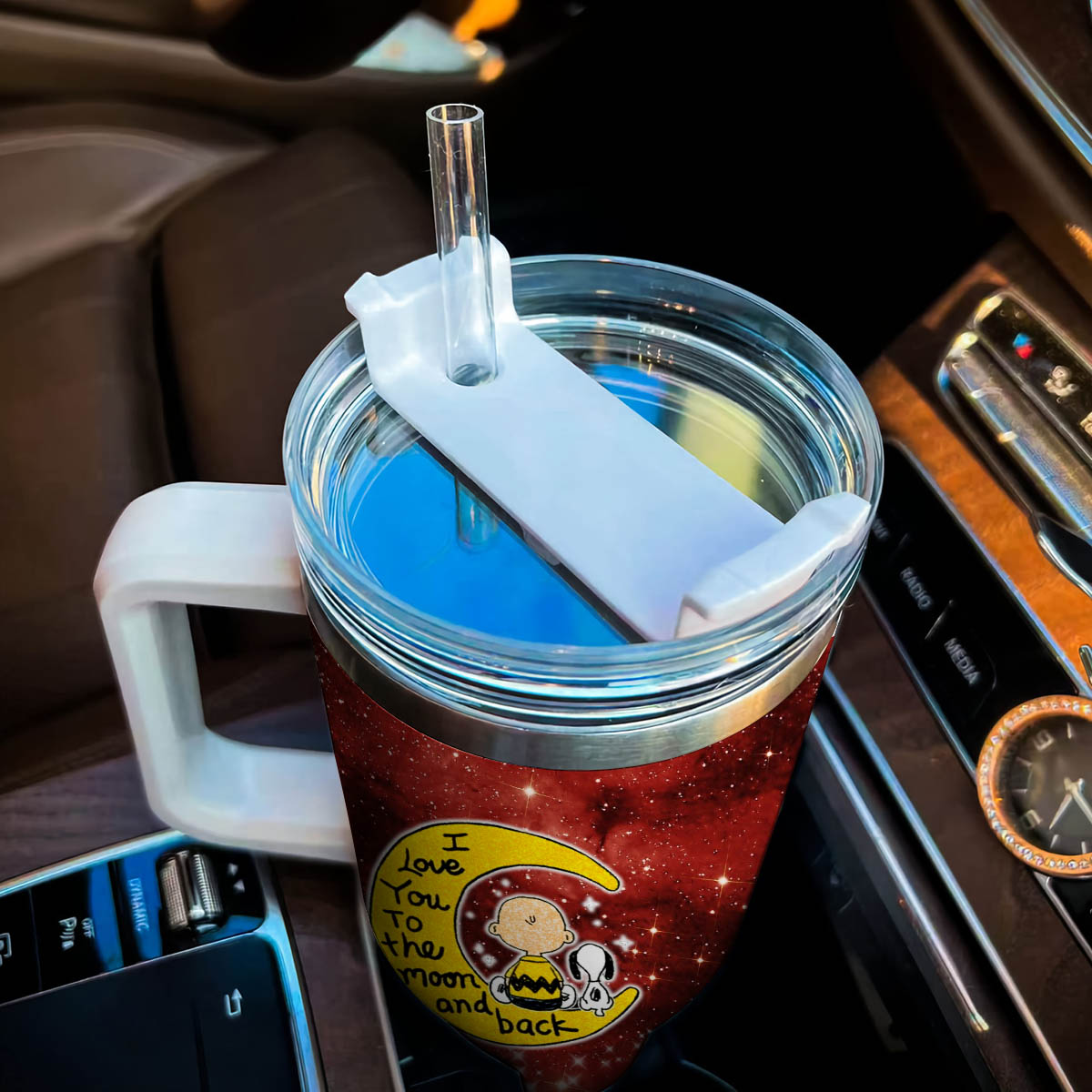 Snoopy and Charlie Brown Peanuts Cartoon Custom Stanley Cup 40 oz 30 oz Tumbler With Handle