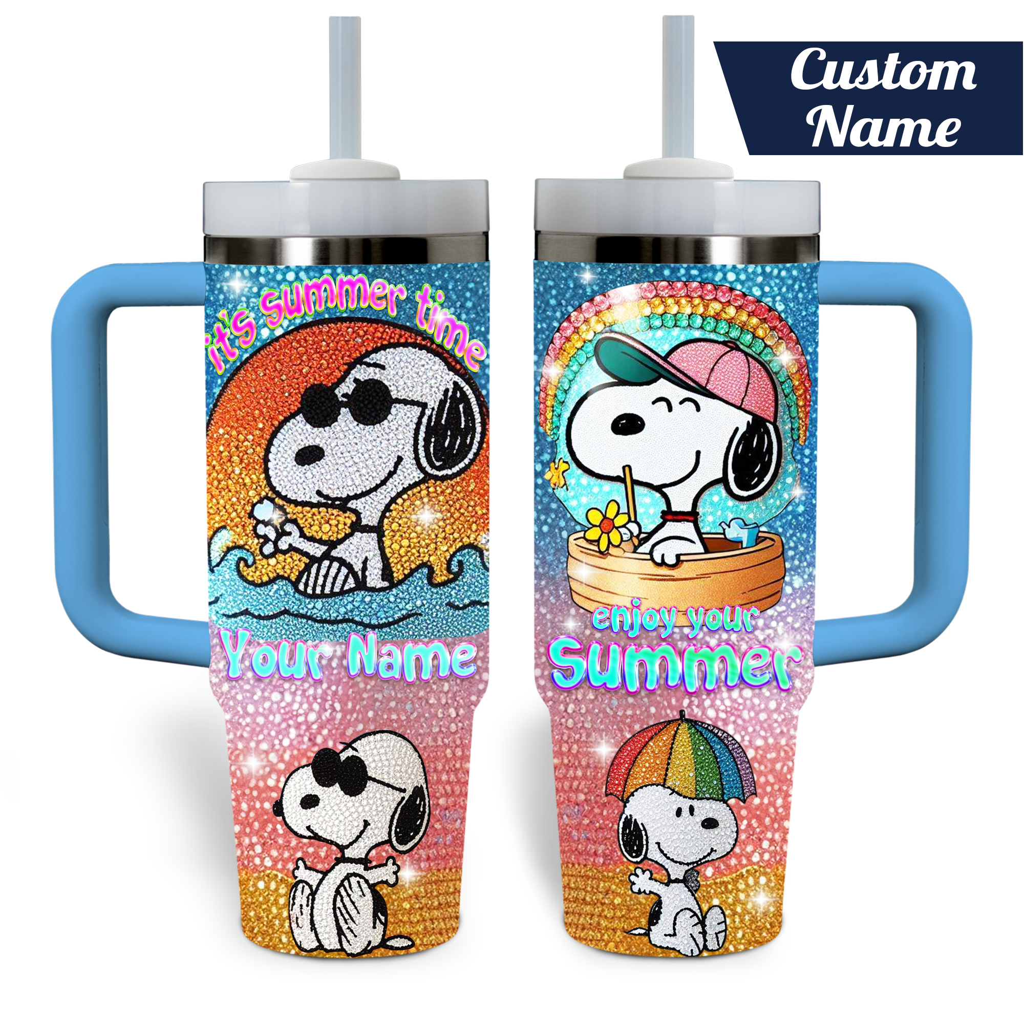 Snoopy Cartoon Custom Stanley Cup 40 oz 30 oz Tumbler With Handle