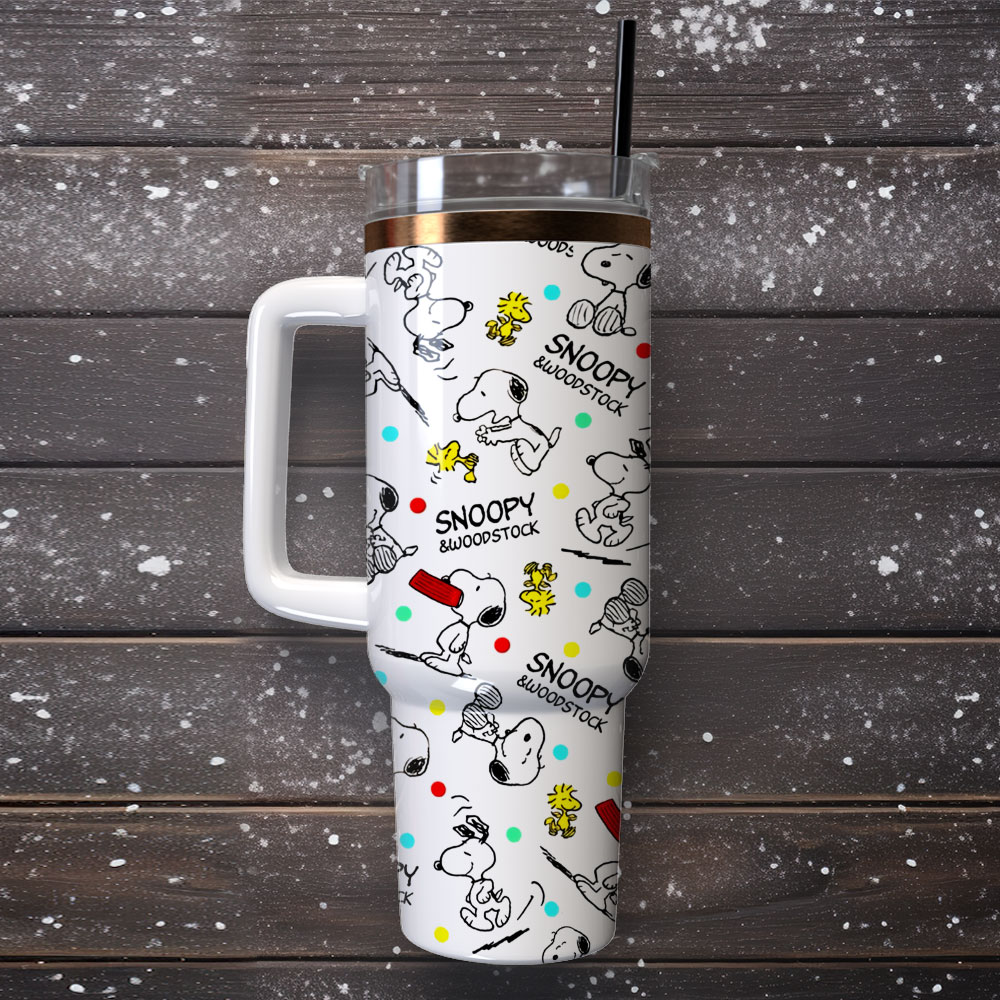 Snoopy Cartoon Custom Stanley Cup 40 oz 30 oz Tumbler With Handle