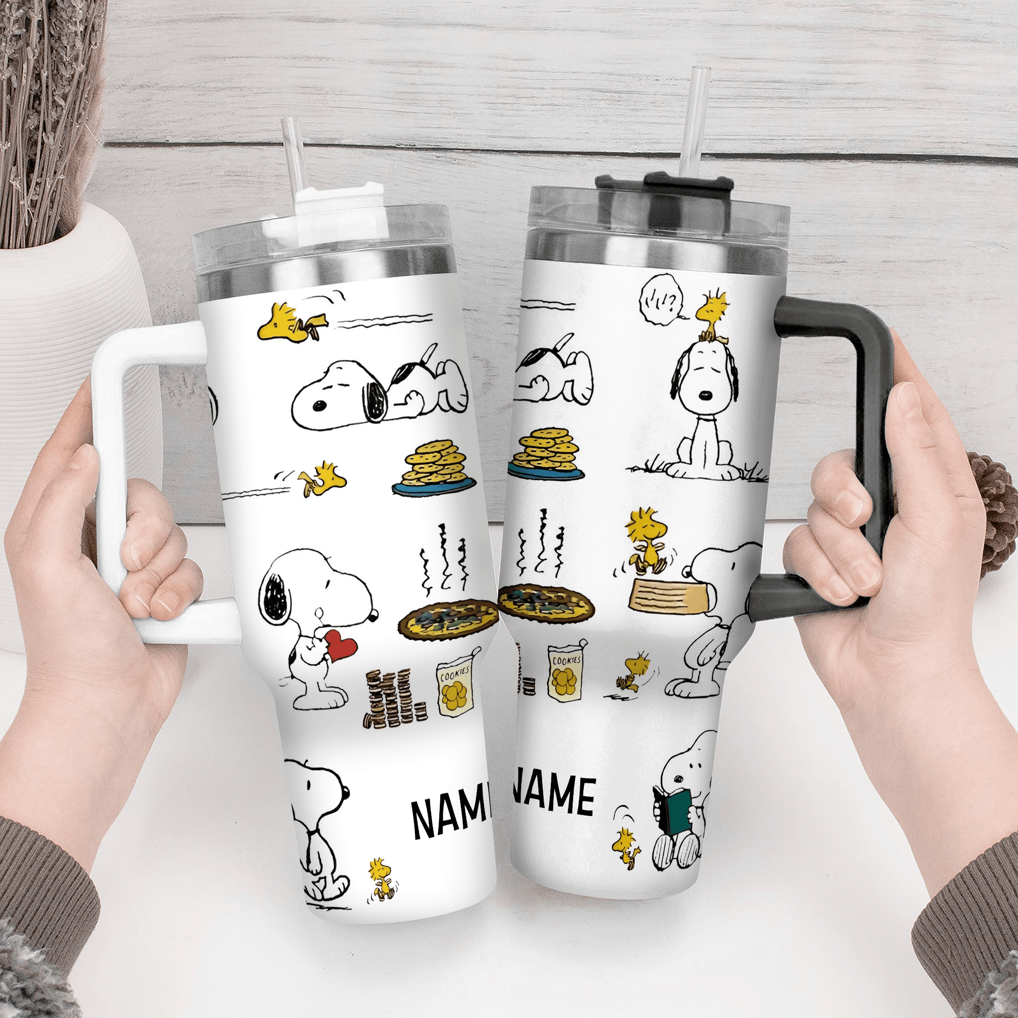 Snoopy Cartoon Custom Stanley Cup 40 oz 30 oz Tumbler With Handle