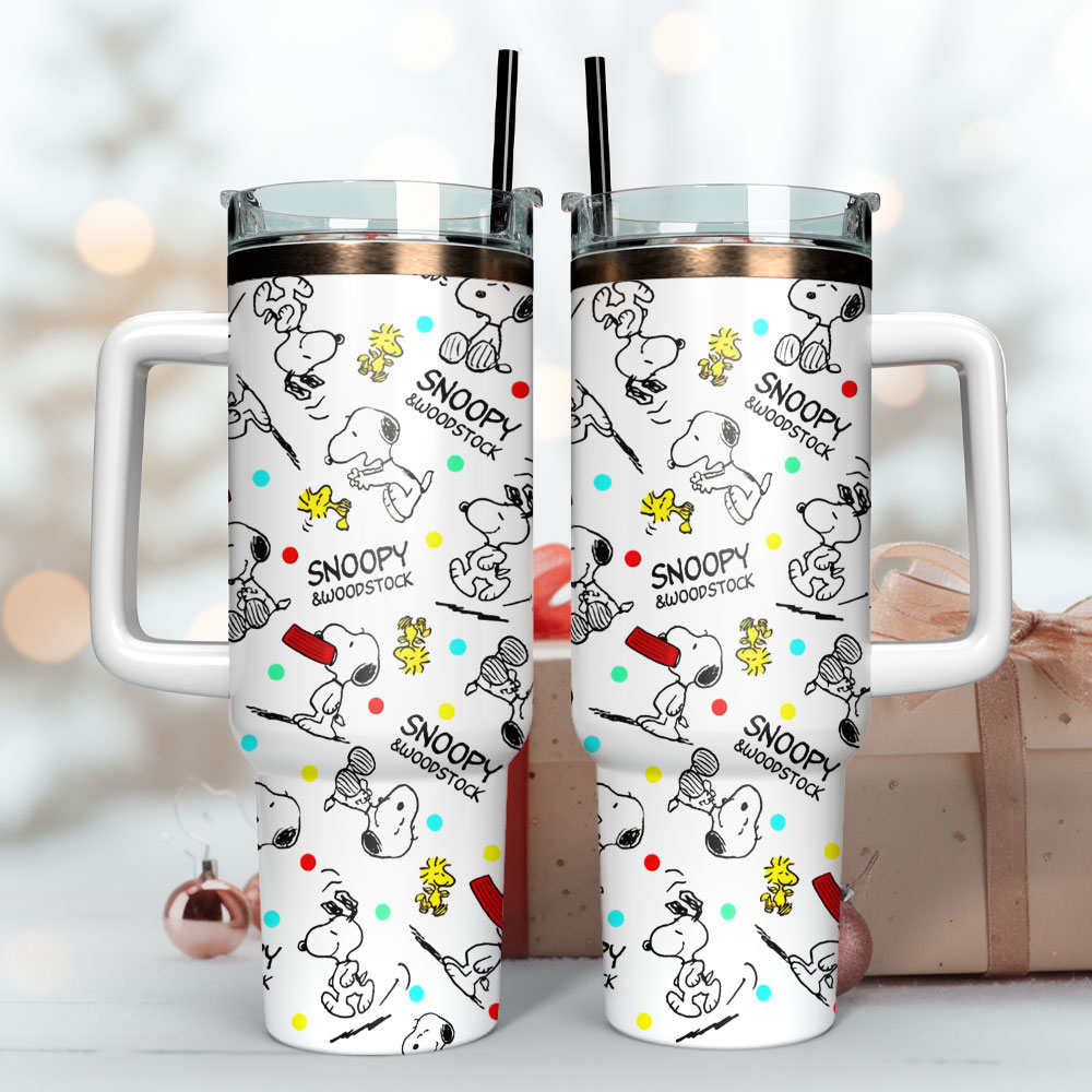 Snoopy Cartoon Custom Stanley Cup 40 oz 30 oz Tumbler With Handle