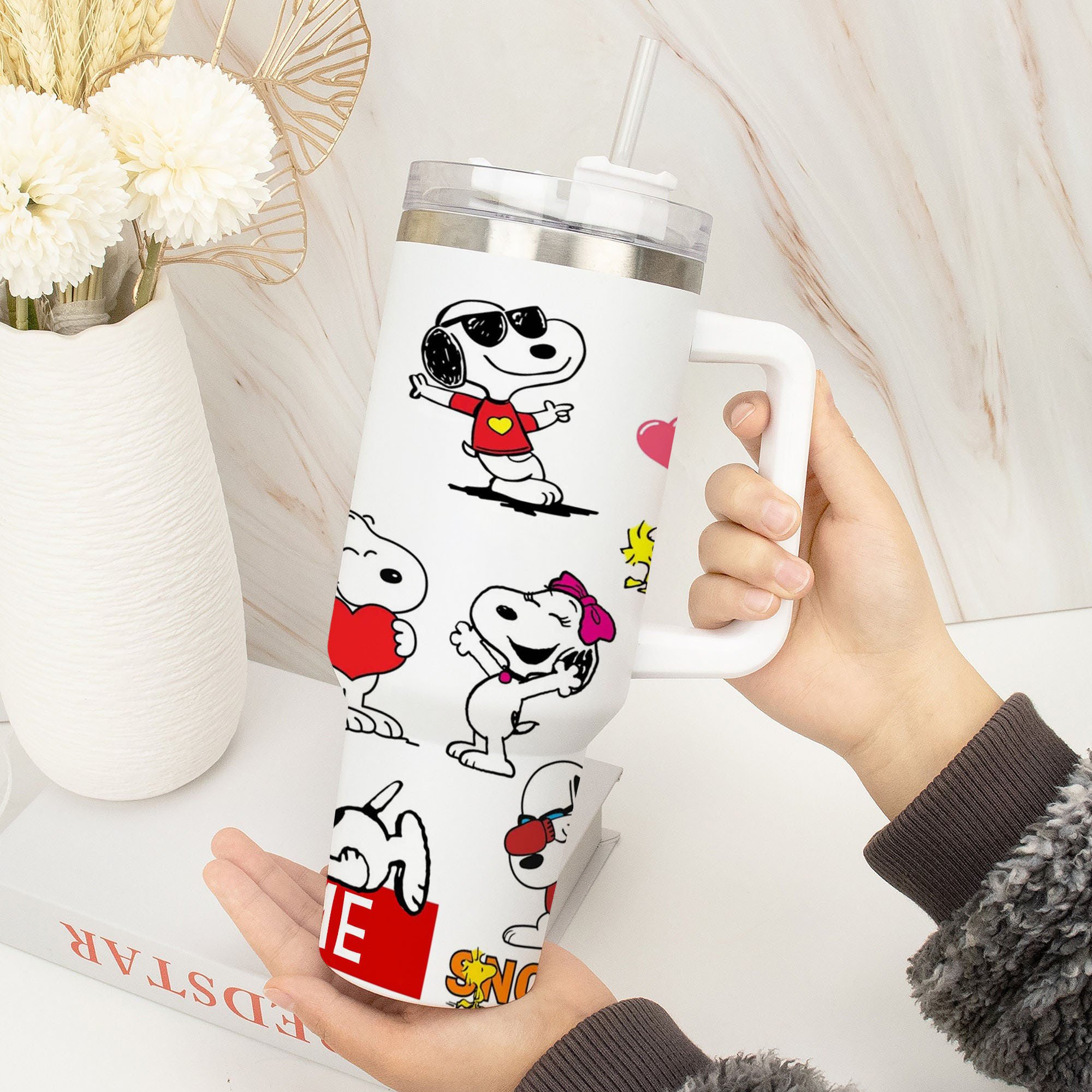 Snoopy Cartoon Custom Stanley Cup 40 oz 30 oz Tumbler With Handle