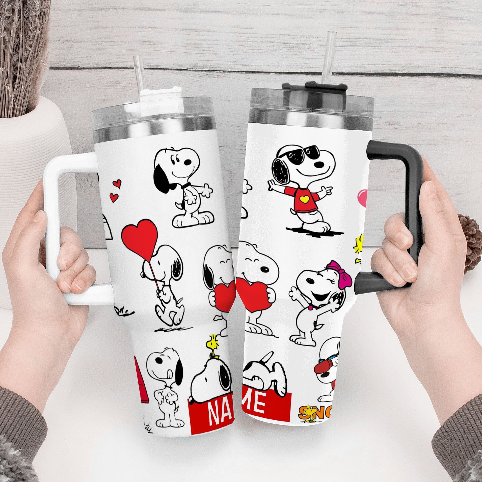 Snoopy Cartoon Custom Stanley Cup 40 oz 30 oz Tumbler With Handle