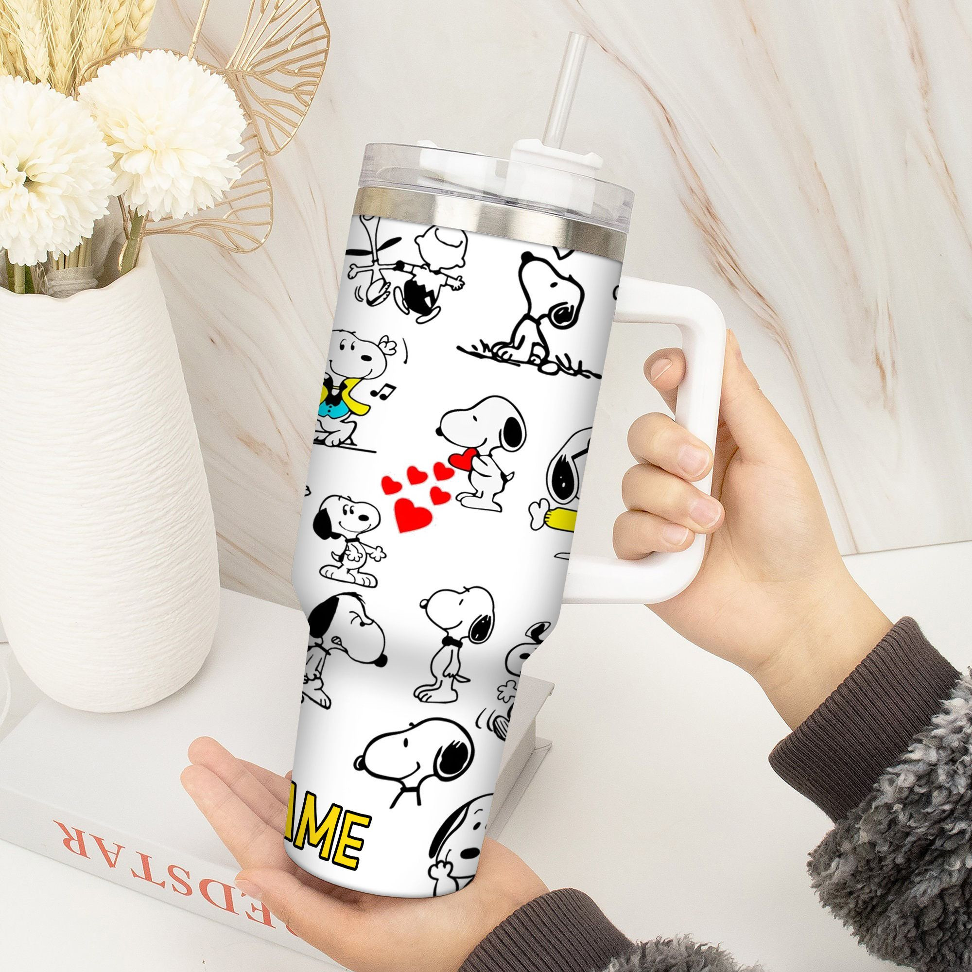 Snoopy Cartoon Custom Stanley Cup 40 oz 30 oz Tumbler With Handle