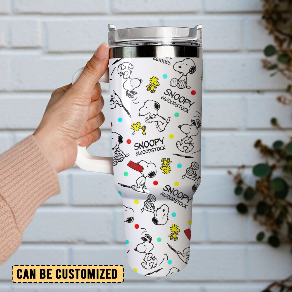 Snoopy Cartoon Custom Stanley Cup 40 oz 30 oz Tumbler With Handle