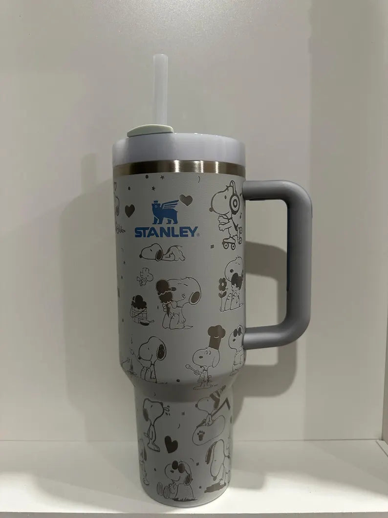Snoopy Cartoon Custom Stanley Cup 40 oz 30 oz Tumbler With Handle