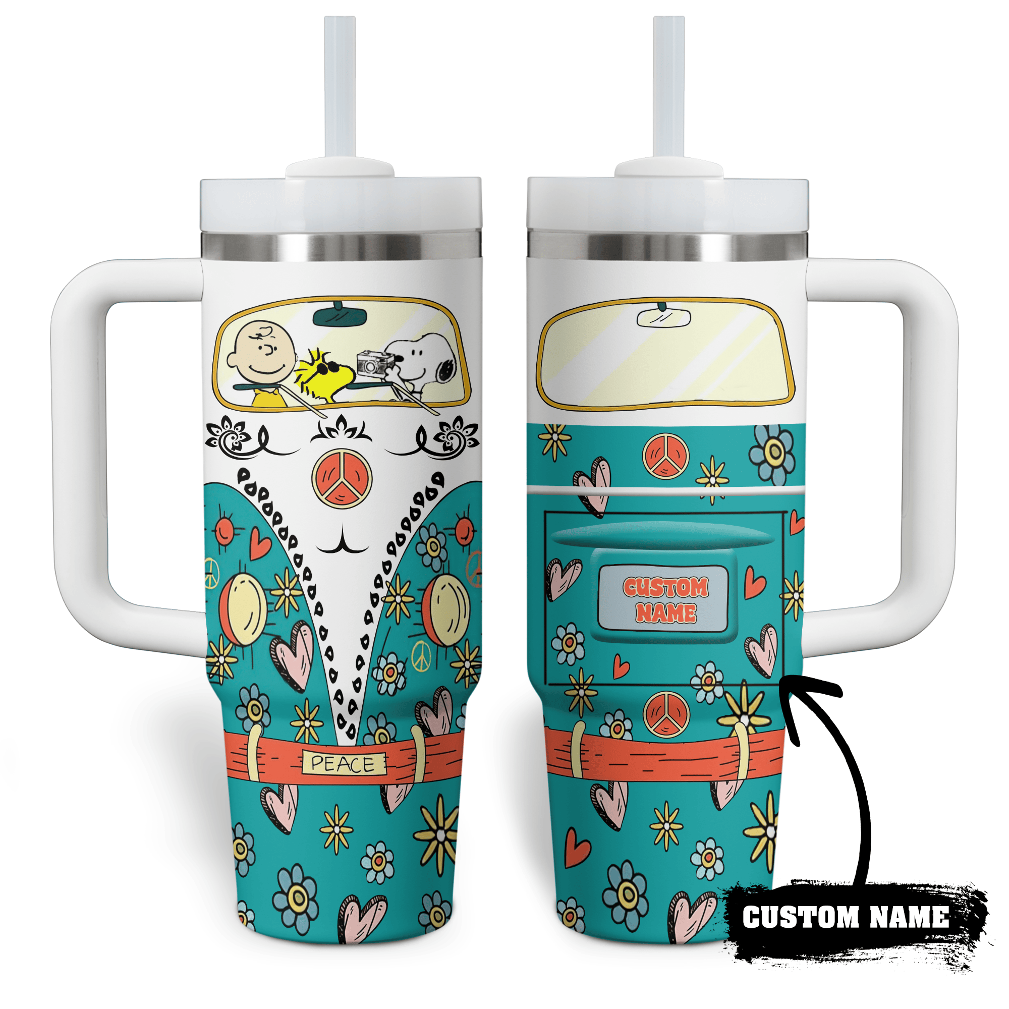 Snoopy Cartoon Custom Stanley Cup 40 oz 30 oz Tumbler With Handle