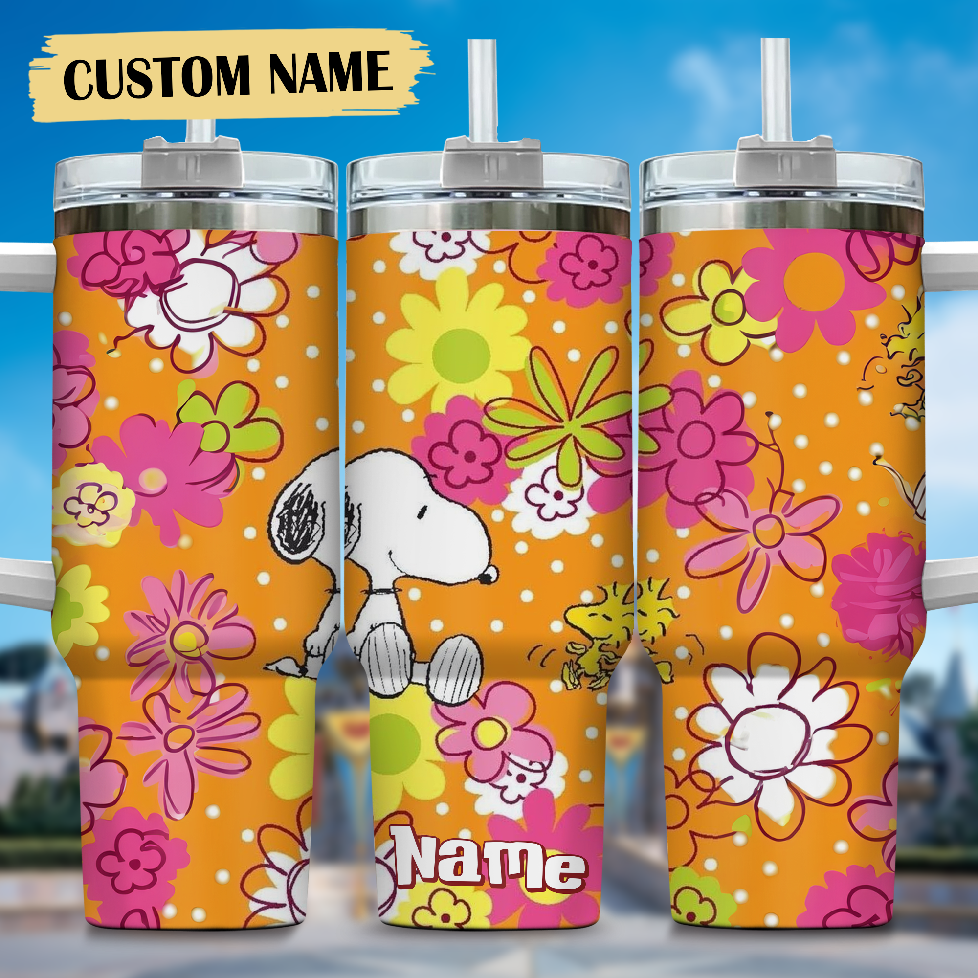 Snoopy Cartoon Custom Stanley Cup 40 oz 30 oz Tumbler With Handle