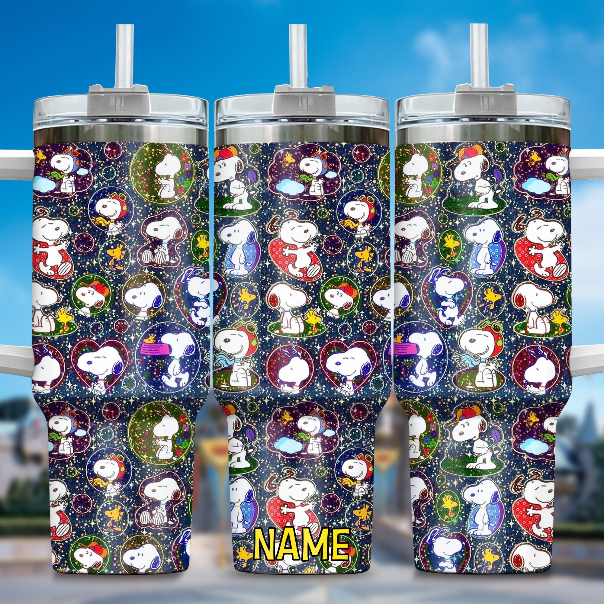 Snoopy Cartoon Custom Stanley Cup 40 oz 30 oz Tumbler With Handle