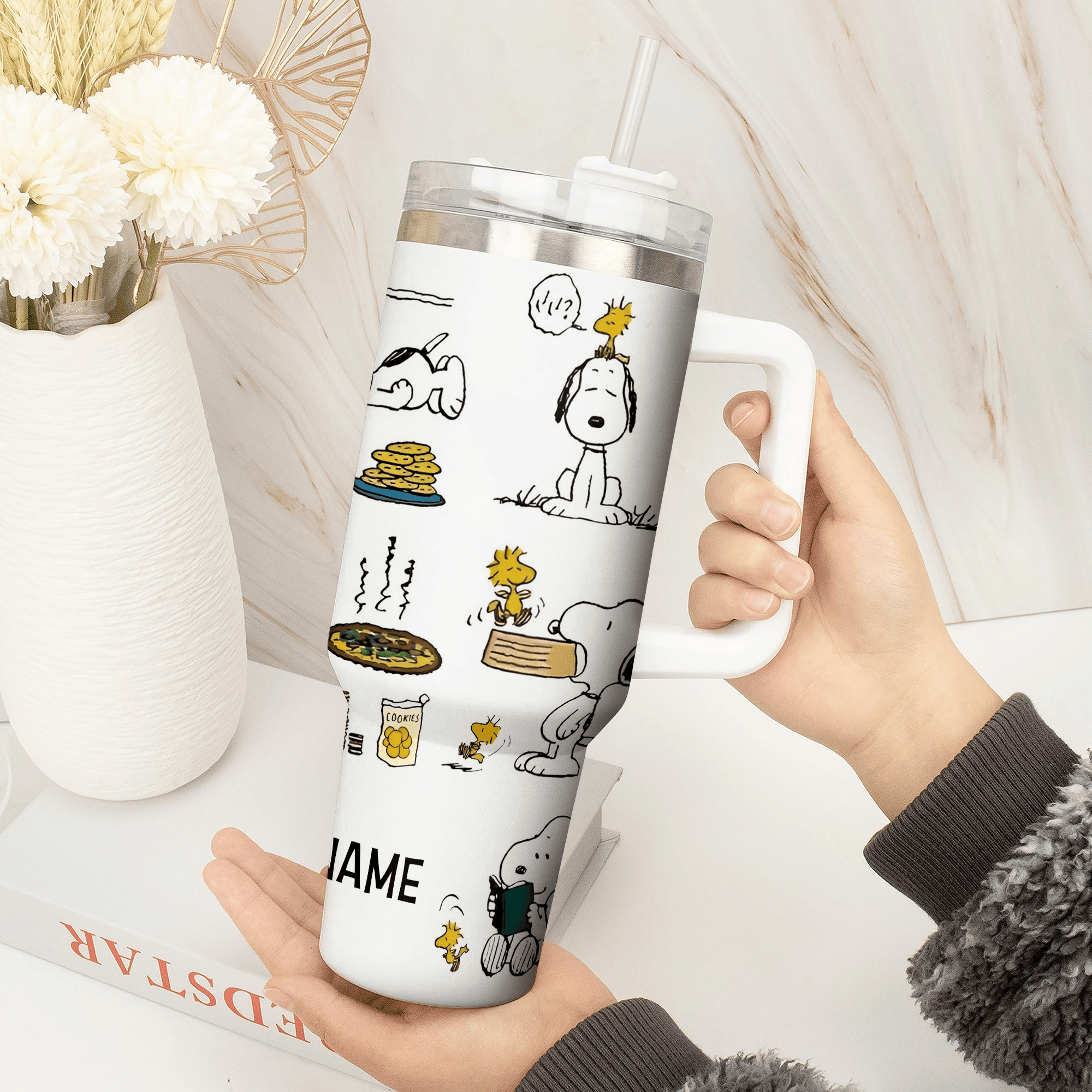 Snoopy Cartoon Custom Stanley Cup 40 oz 30 oz Tumbler With Handle