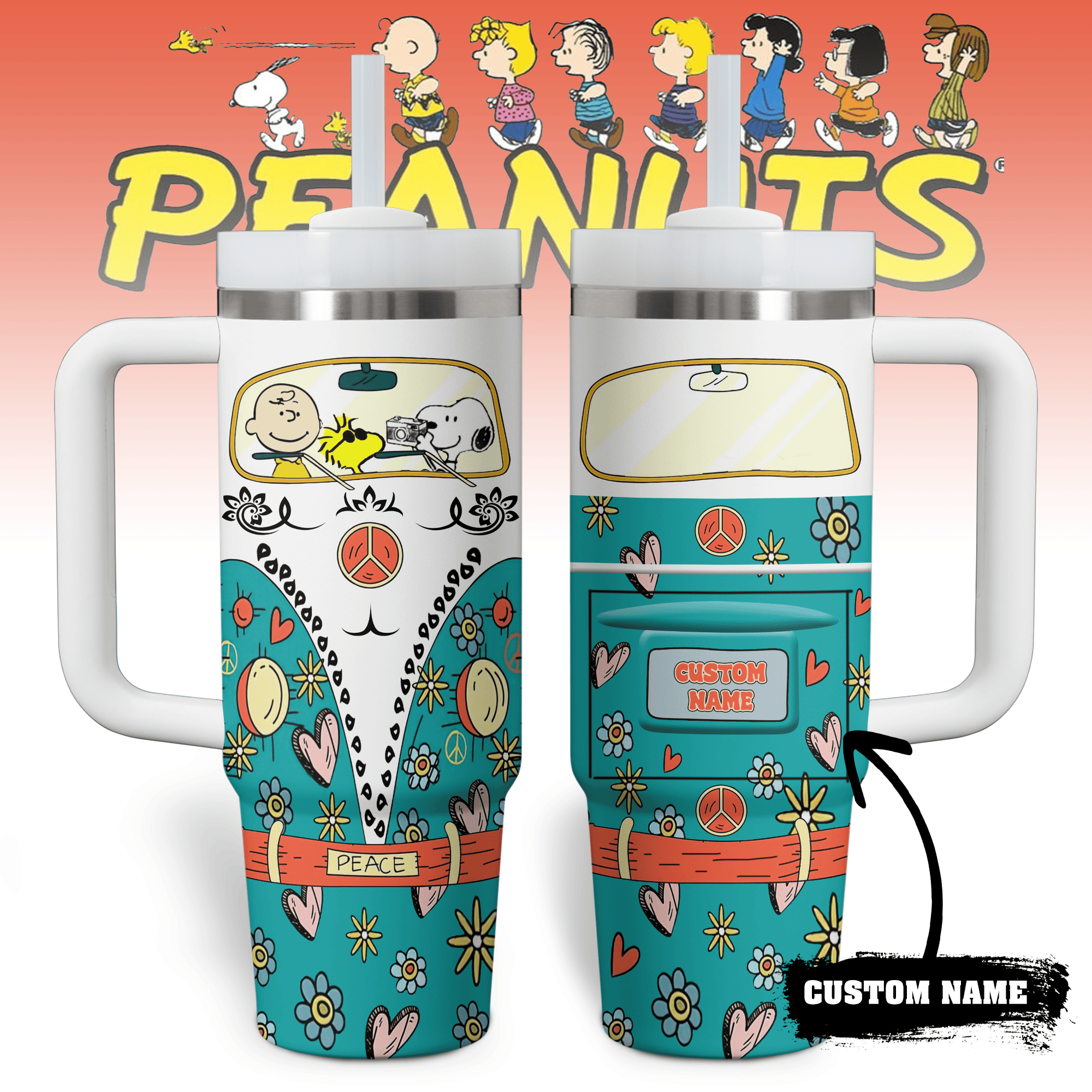 Snoopy Cartoon Custom Stanley Cup 40 oz 30 oz Tumbler With Handle