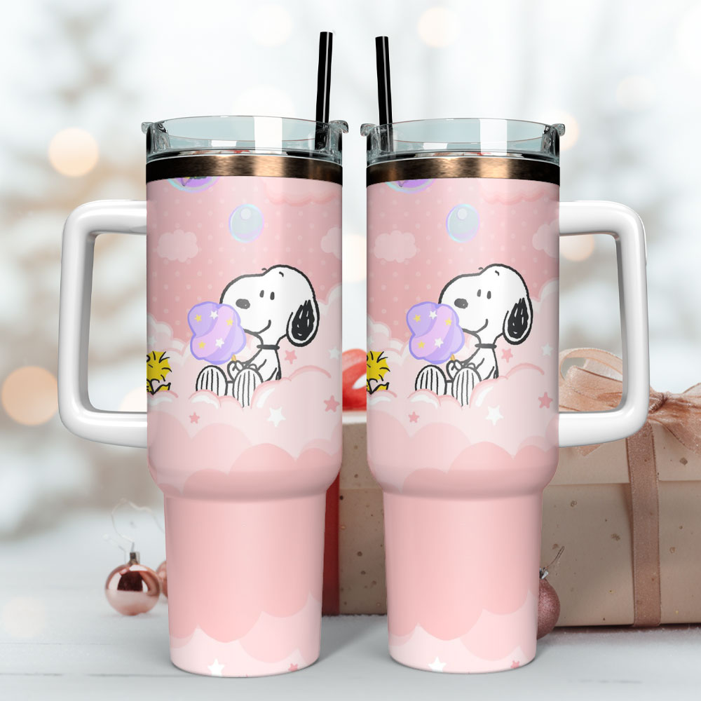 Snoopy Cartoon Custom Stanley Cup 40 oz 30 oz Tumbler With Handle