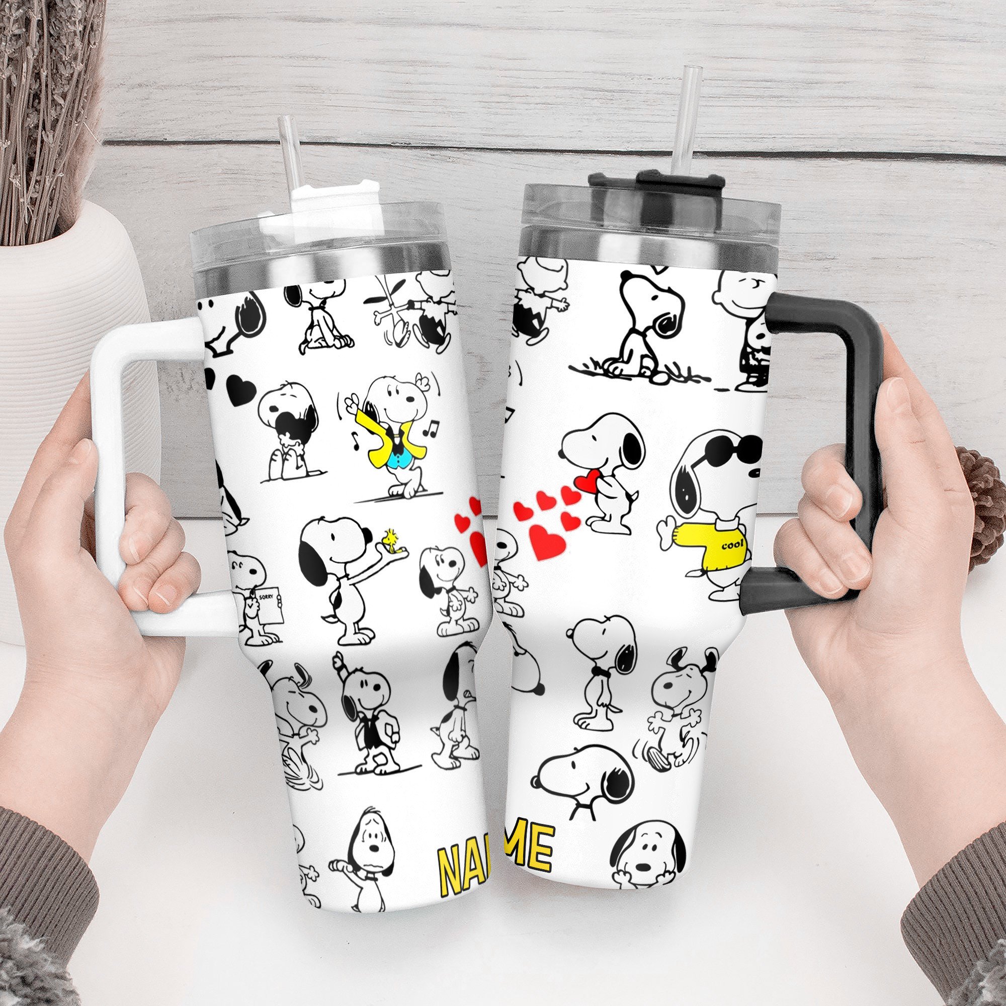 Snoopy Cartoon Custom Stanley Cup 40 oz 30 oz Tumbler With Handle