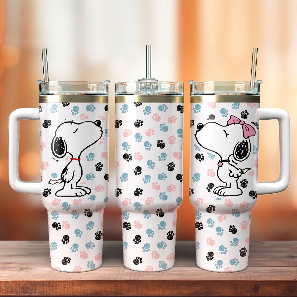 Snoopy Cartoon Custom Stanley Cup 40 oz 30 oz Tumbler With Handle