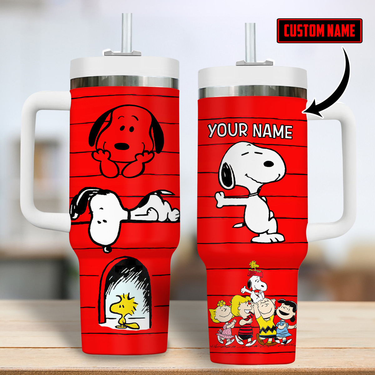Snoopy Cartoon Custom Stanley Cup 40 oz 30 oz Tumbler With Handle