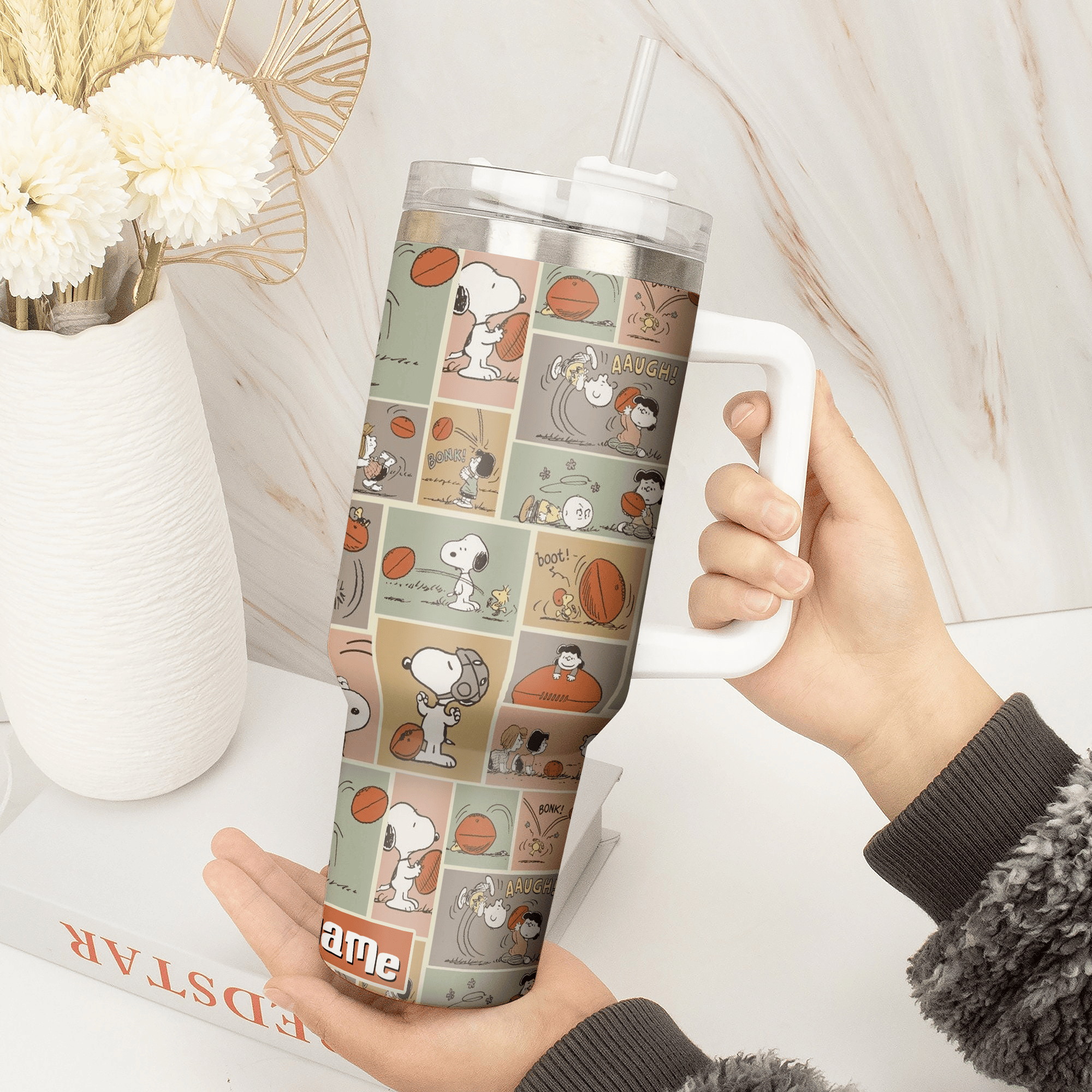 Snoopy Cartoon Custom Stanley Cup 40 oz 30 oz Tumbler With Handle