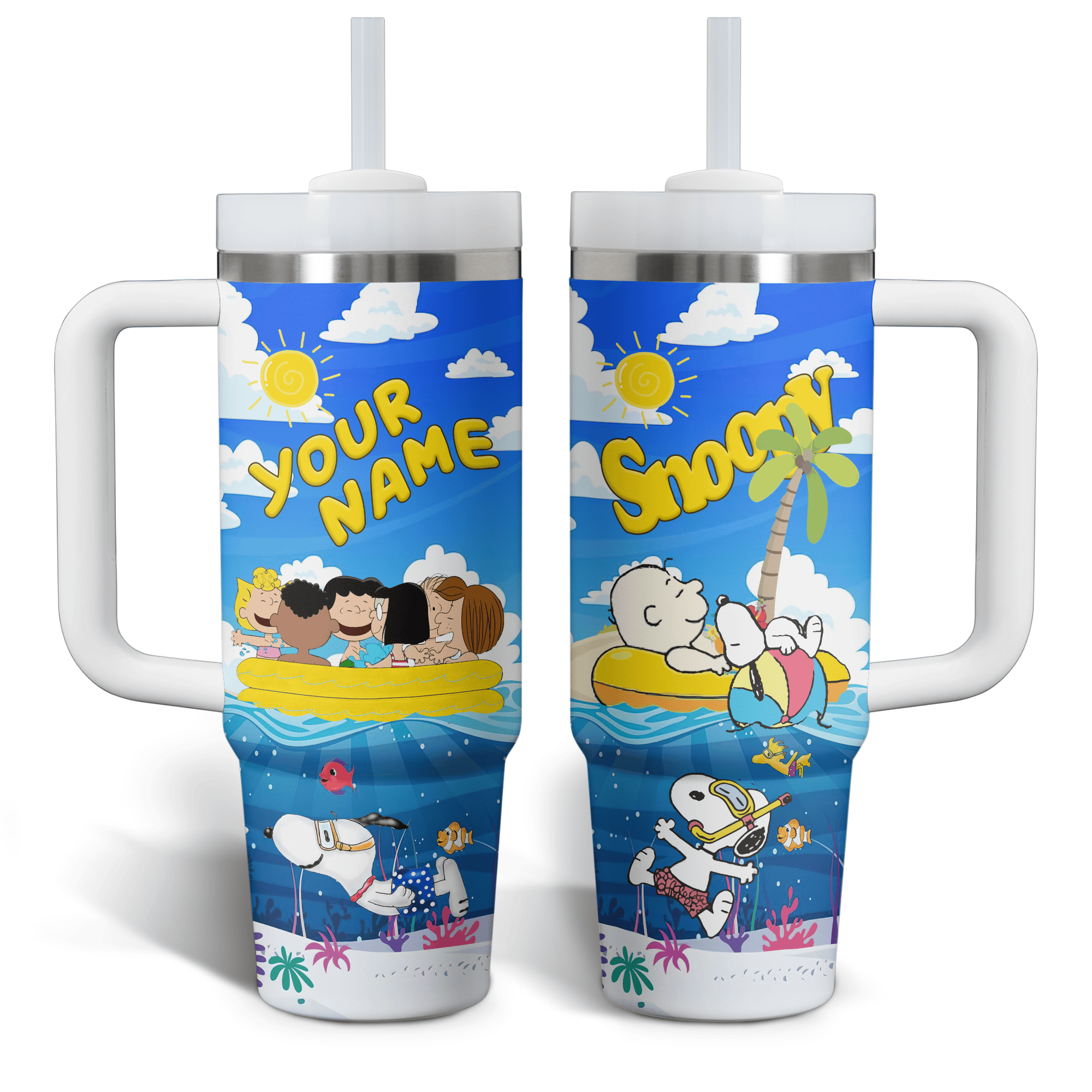 Snoopy Cartoon Custom Stanley Cup 40 oz 30 oz Tumbler With Handle