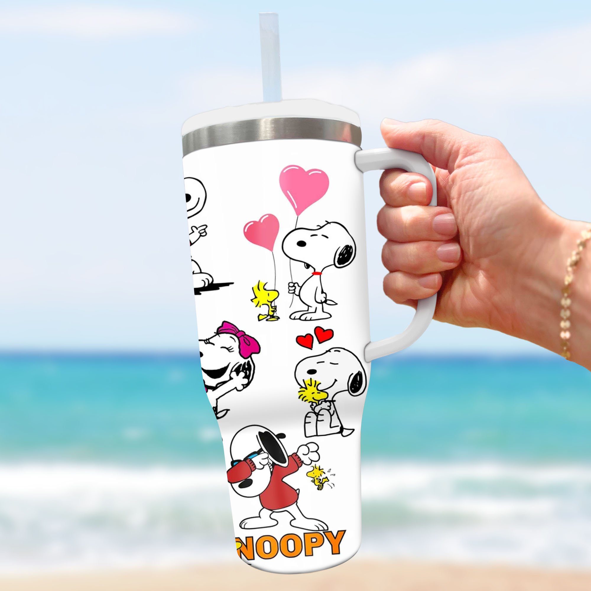 Snoopy Cartoon Custom Stanley Cup 40 oz 30 oz Tumbler With Handle