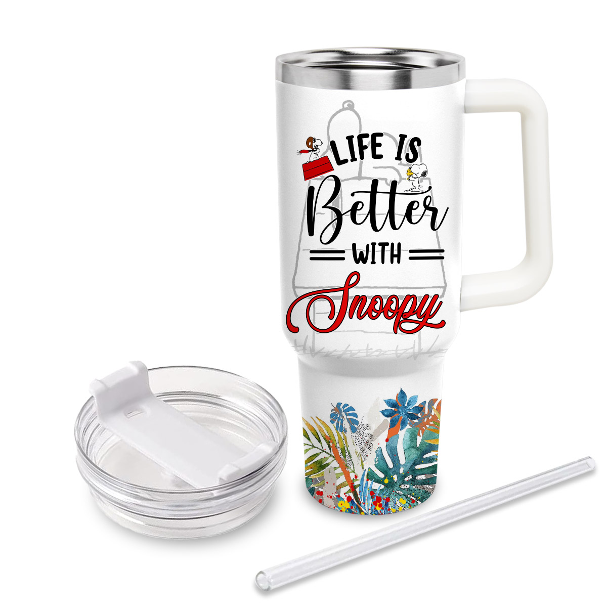 Snoopy Peanuts Cartoon Custom Stanley Cup 40 oz 30 oz Tumbler With Handle