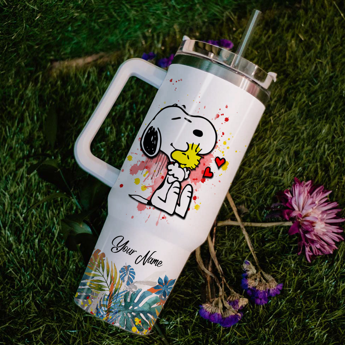 Snoopy Peanuts Cartoon Custom Stanley Cup 40 oz 30 oz Tumbler With Handle