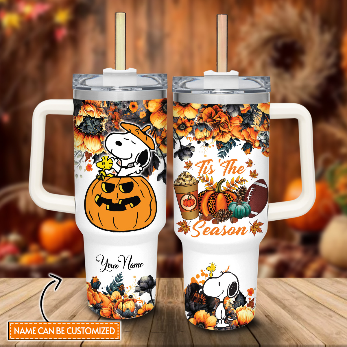 Snoopy Peanuts Cartoon Custom Stanley Cup 40 oz 30 oz Tumbler With Handle