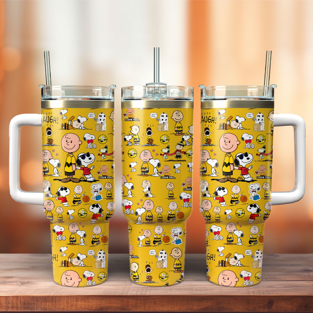 Snoopy Peanuts Cartoon Custom Stanley Cup 40 oz 30 oz Tumbler With Handle
