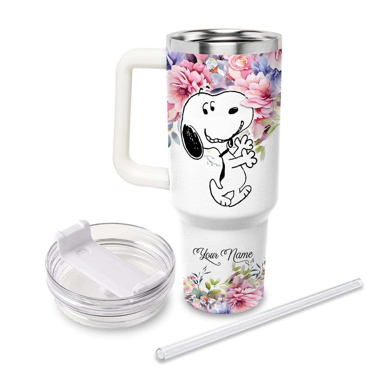 Snoopy Peanuts Cartoon Custom Stanley Cup 40 oz 30 oz Tumbler With Handle