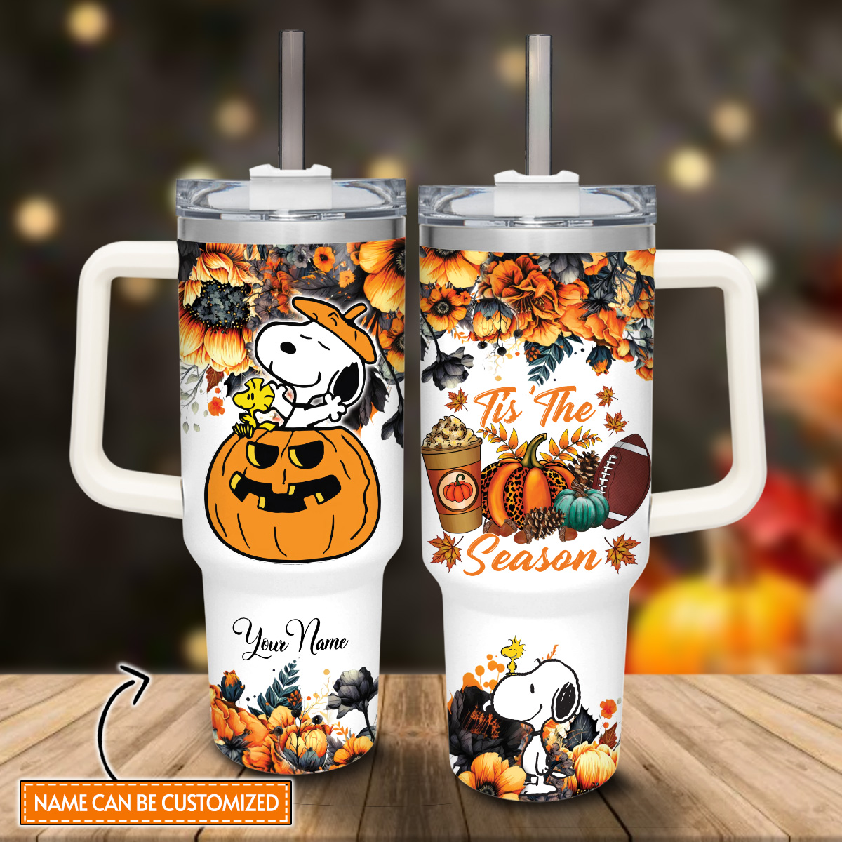 Snoopy Peanuts Cartoon Custom Stanley Cup 40 oz 30 oz Tumbler With Handle
