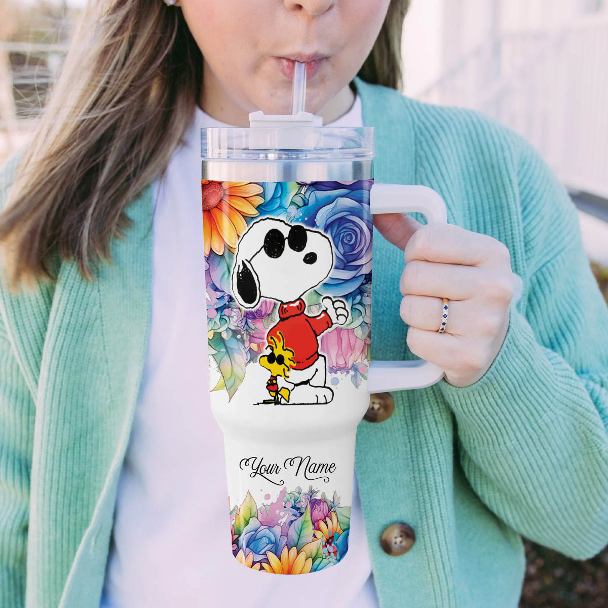 Snoopy Peanuts Cartoon Custom Stanley Cup 40 oz 30 oz Tumbler With Handle