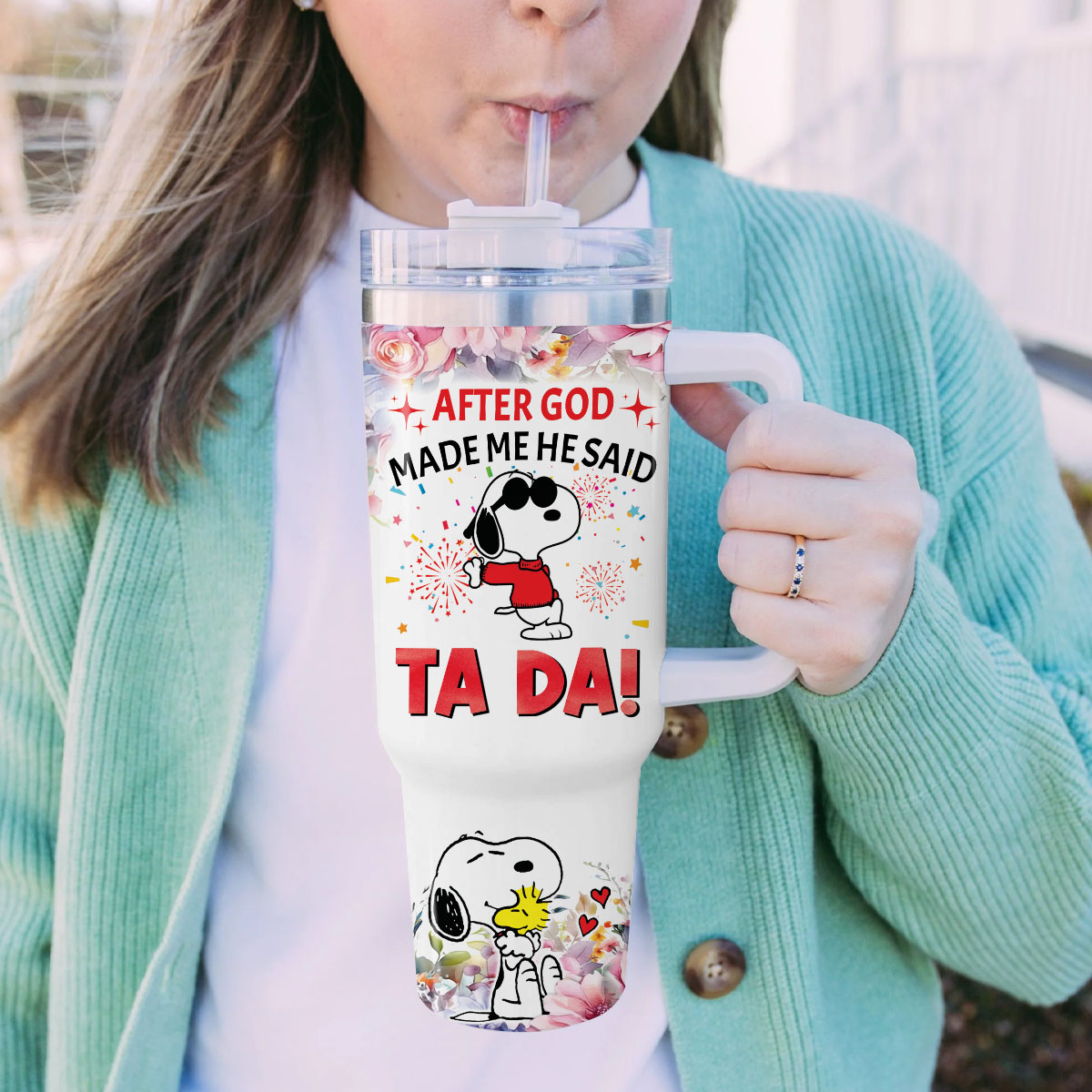 Snoopy Peanuts Cartoon Custom Stanley Cup 40 oz 30 oz Tumbler With Handle