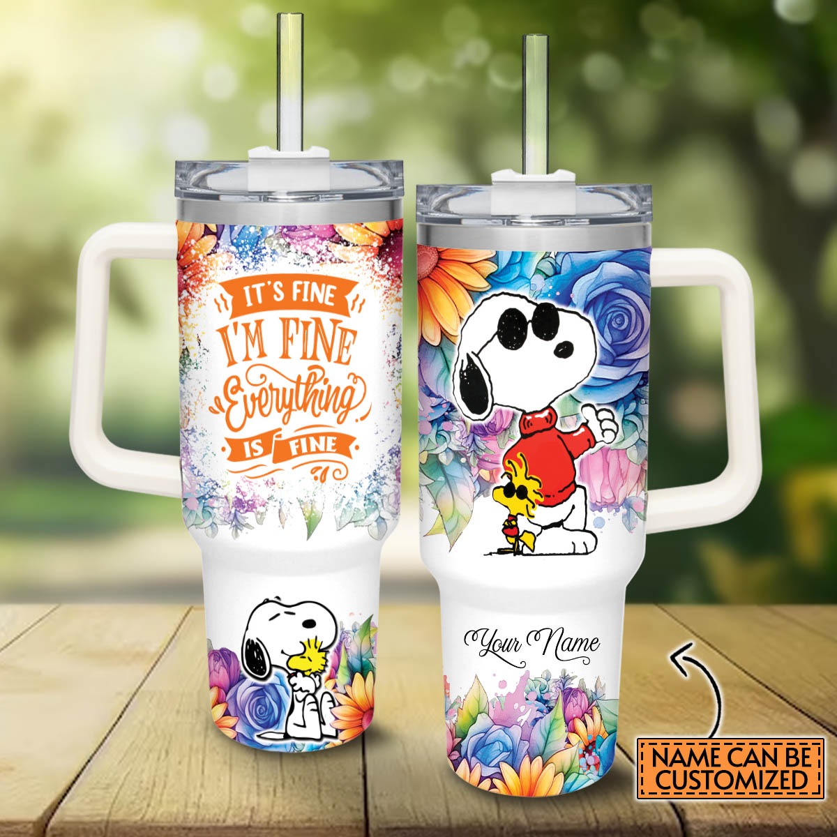Snoopy Peanuts Cartoon Custom Stanley Cup 40 oz 30 oz Tumbler With Handle