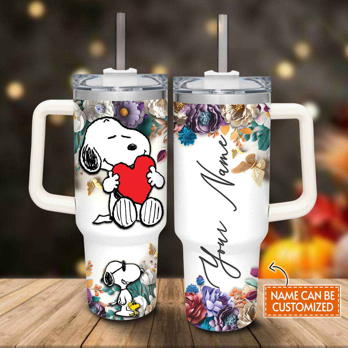 Snoopy Peanuts Cartoon Custom Stanley Cup 40 oz 30 oz Tumbler With Handle