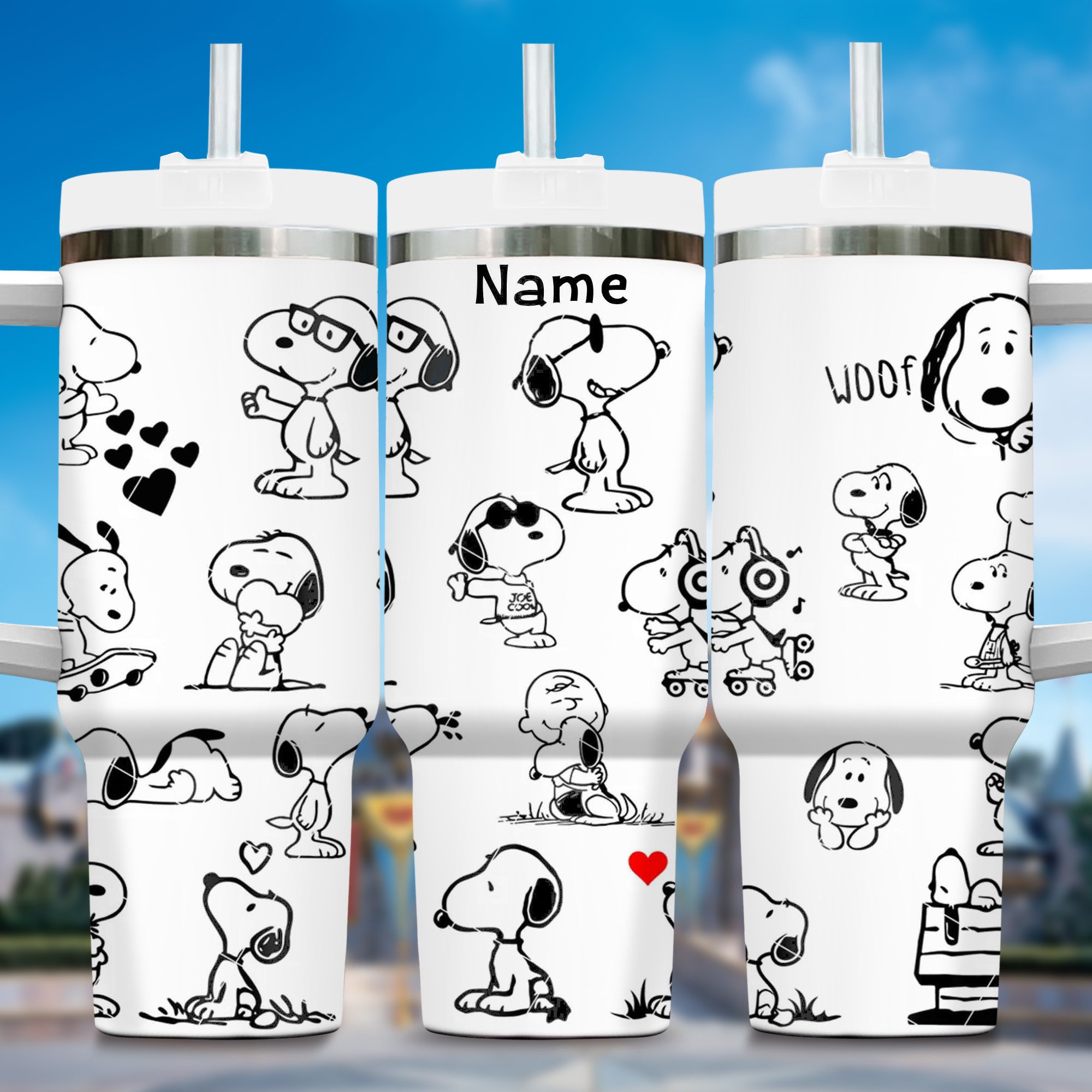 Snoopy Peanuts Snoopy Cartoon Custom Stanley Cup 40 oz 30 oz Tumbler With Handle