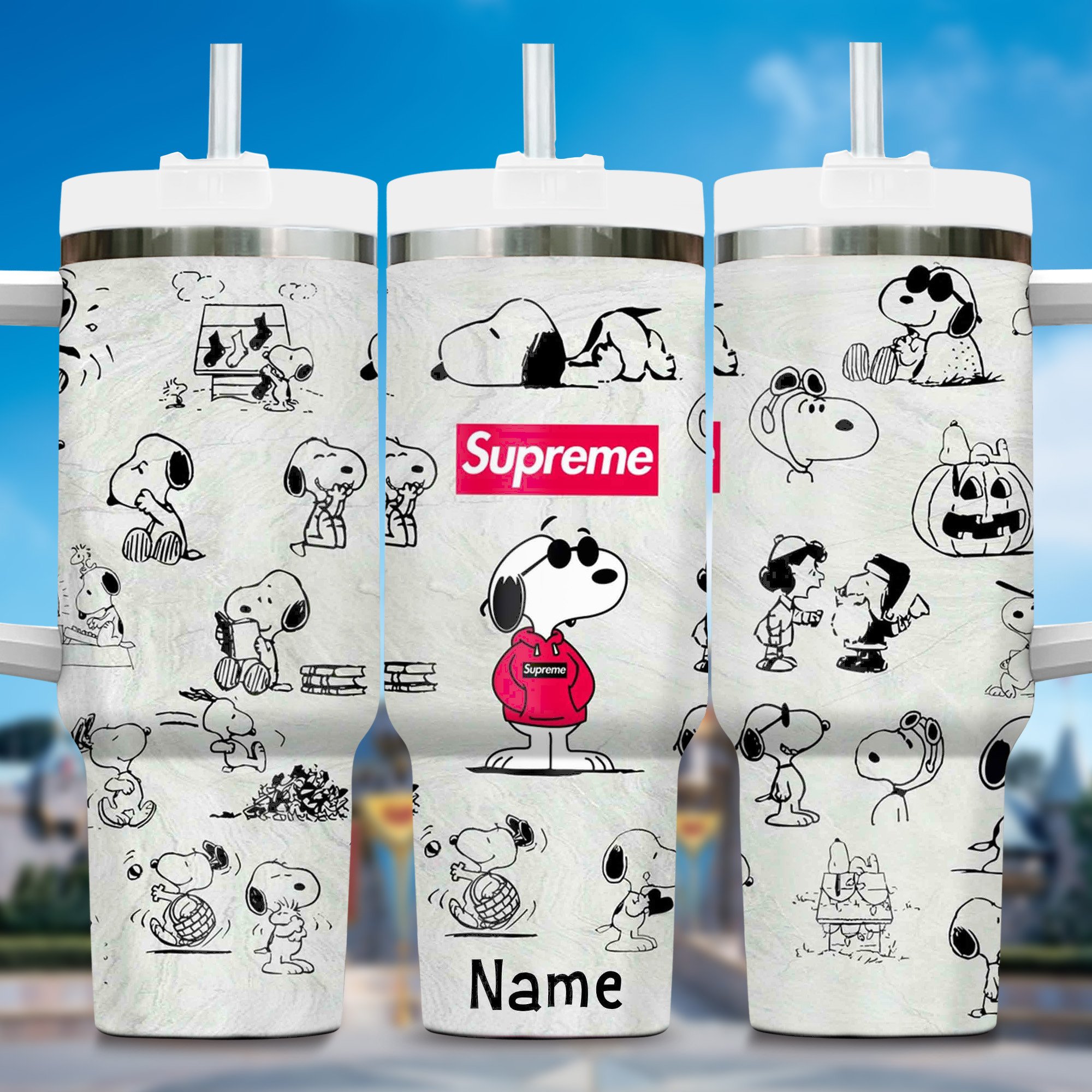 Snoopy Peanuts Snoopy Cartoon Custom Stanley Cup 40 oz 30 oz Tumbler With Handle