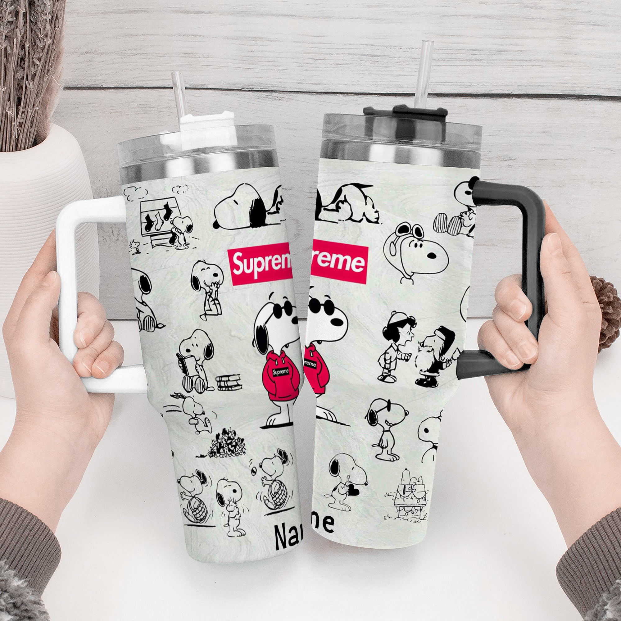 Snoopy Peanuts Snoopy Cartoon Custom Stanley Cup 40 oz 30 oz Tumbler With Handle