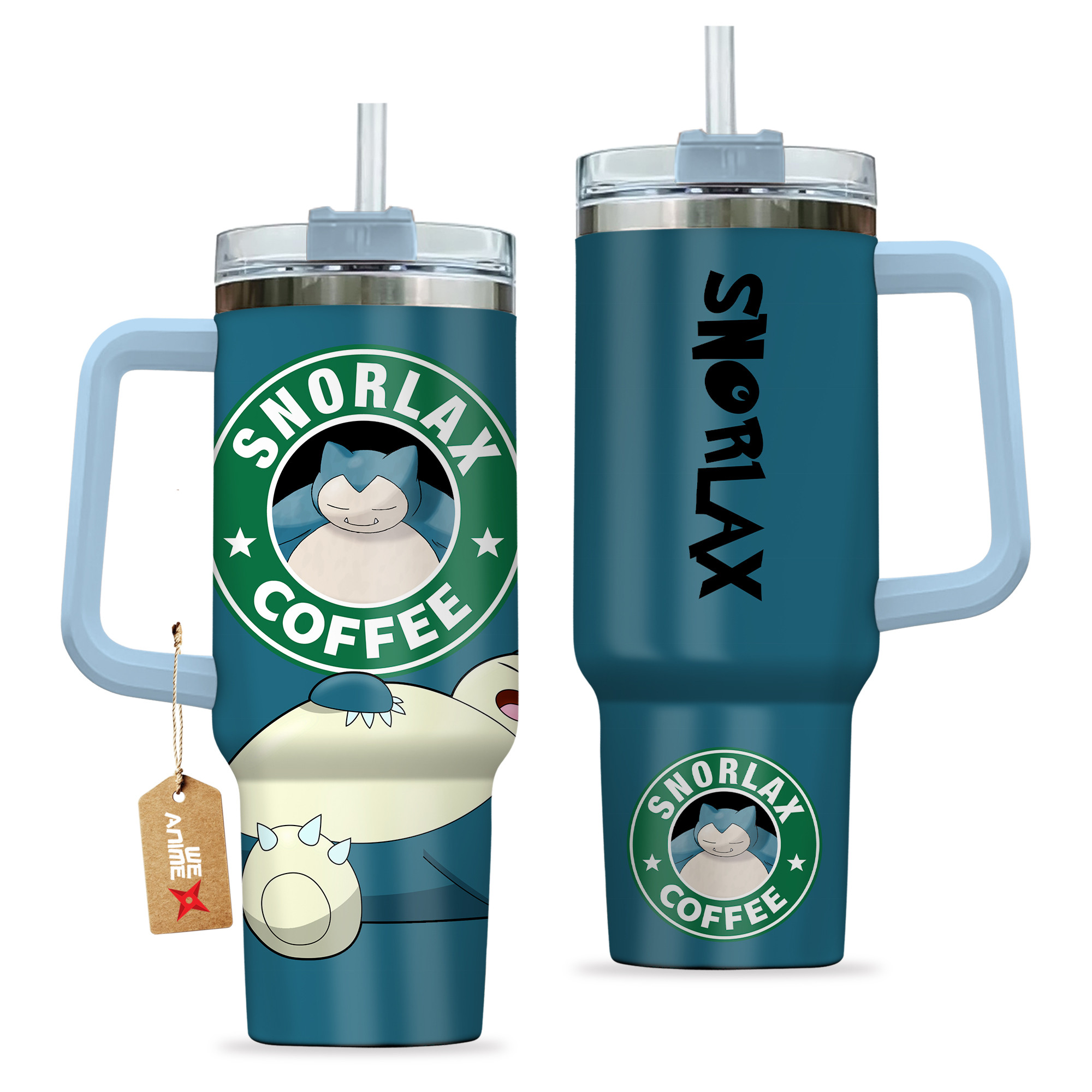 Snorlax Coffee Pokemon Anime Custom Stanley Cup 40 oz 30 oz Tumbler With Handle