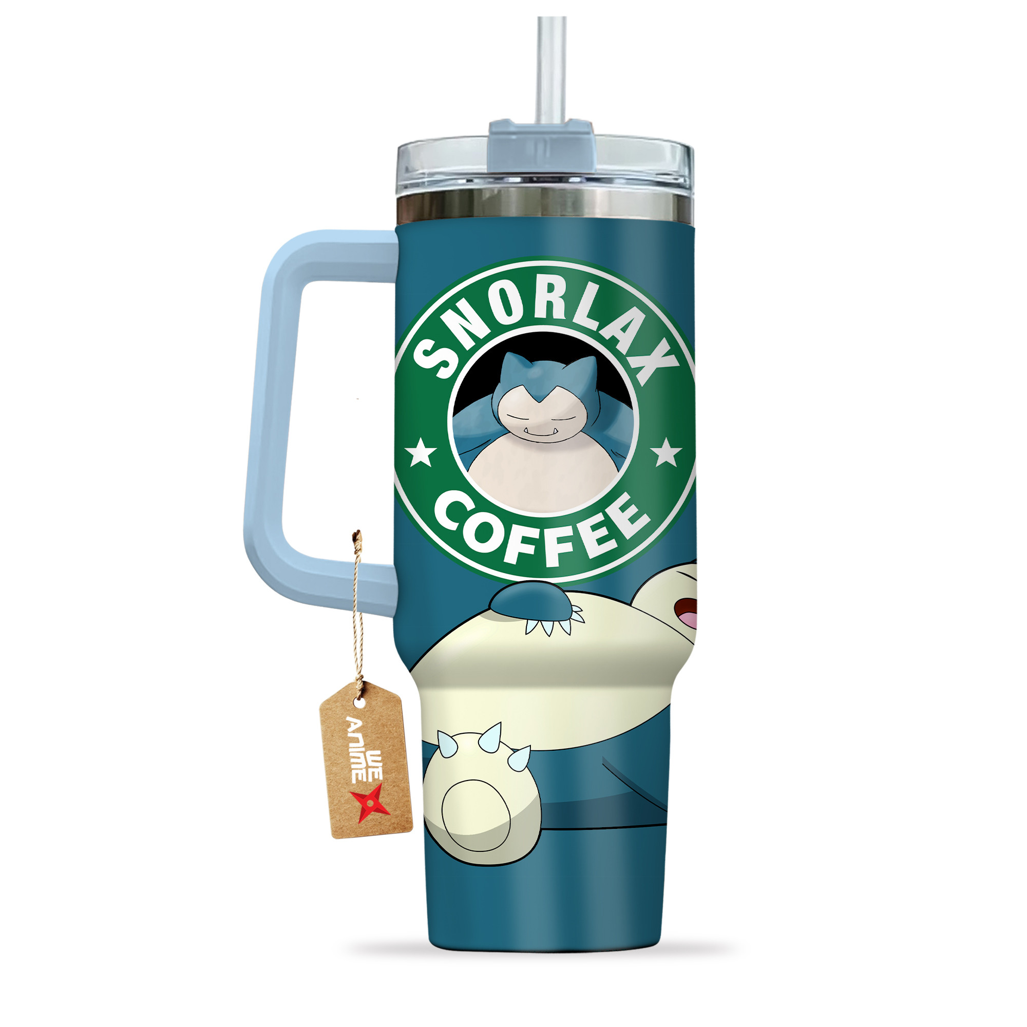 Snorlax Coffee Pokemon Anime Custom Stanley Cup 40 oz 30 oz Tumbler With Handle