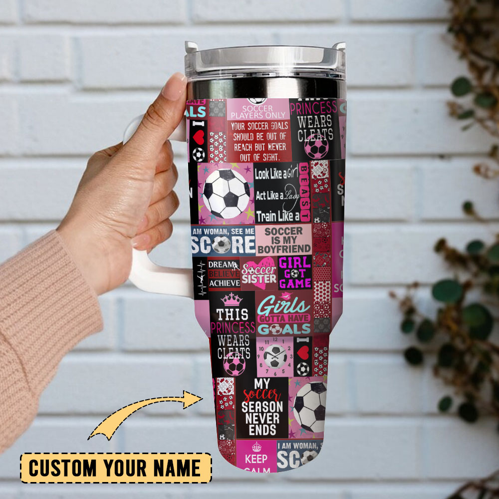 Soccer Ball Art Custom Stanley Cup 40 oz 30 oz Tumbler With Handle