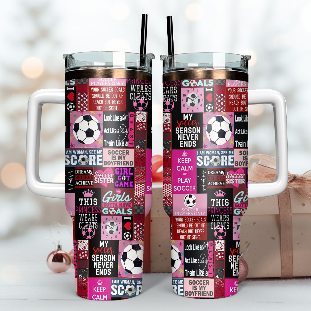 Soccer Ball Art Custom Stanley Cup 40 oz 30 oz Tumbler With Handle