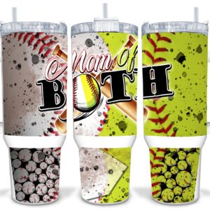 Softball and Baseball Mom Custom Stanley Cup 40 oz 30 oz Tumbler With Handle