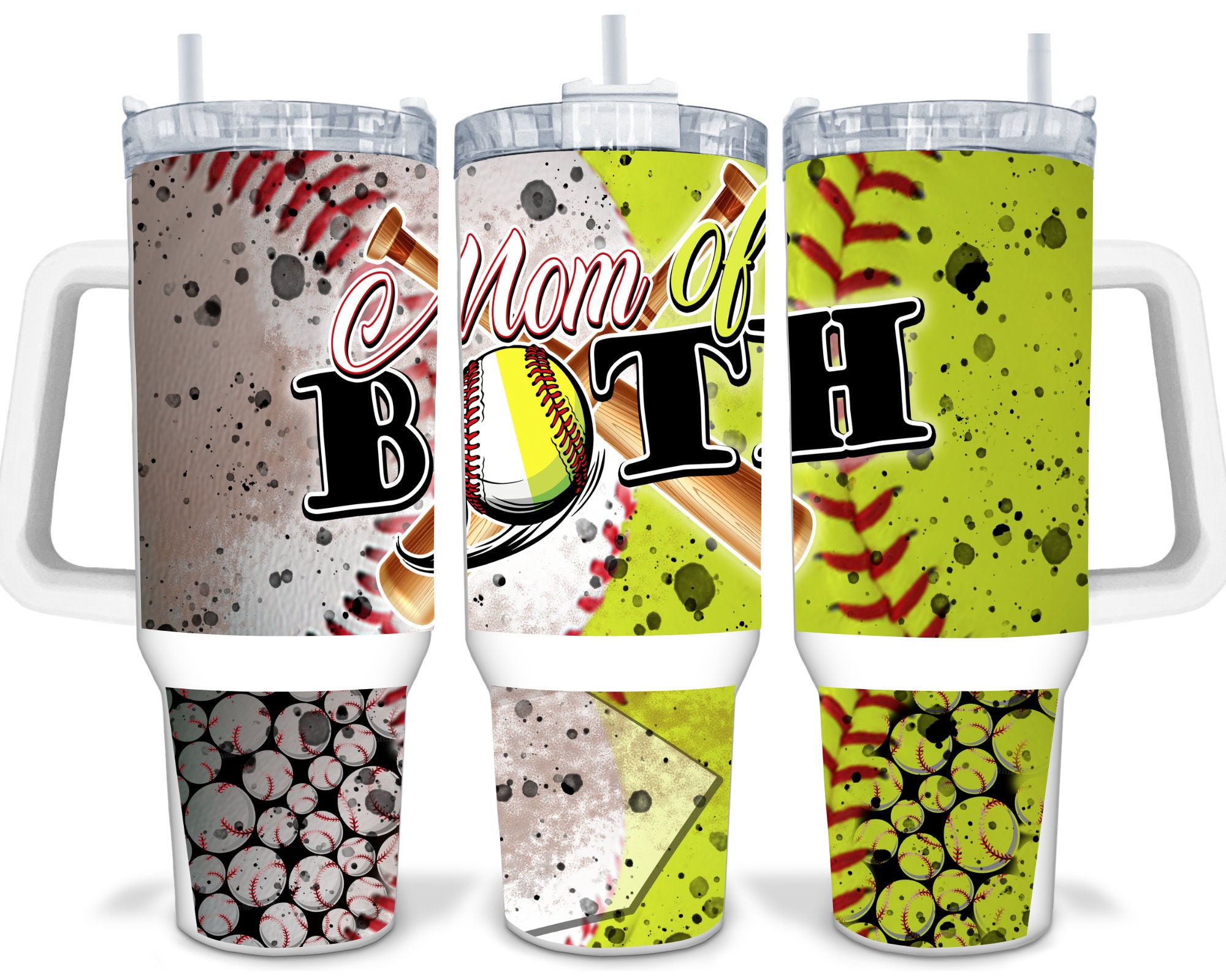 Softball and Baseball Mom Custom Stanley Cup 40 oz 30 oz Tumbler With Handle