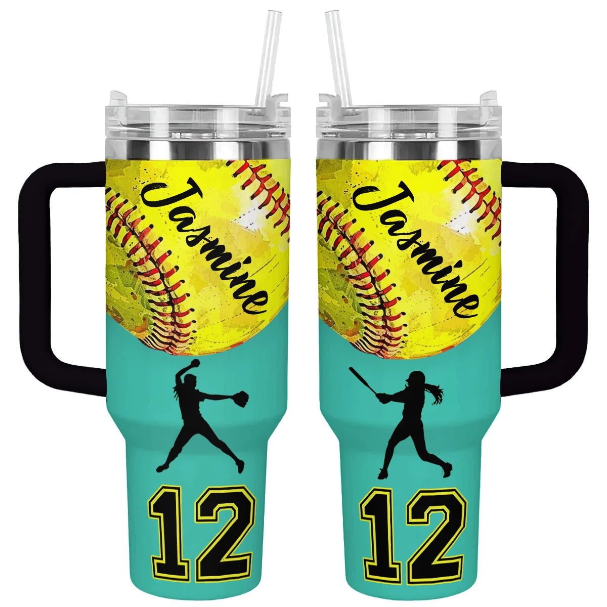Softball Custom Stanley Cup 40 oz 30 oz Tumbler With Handle