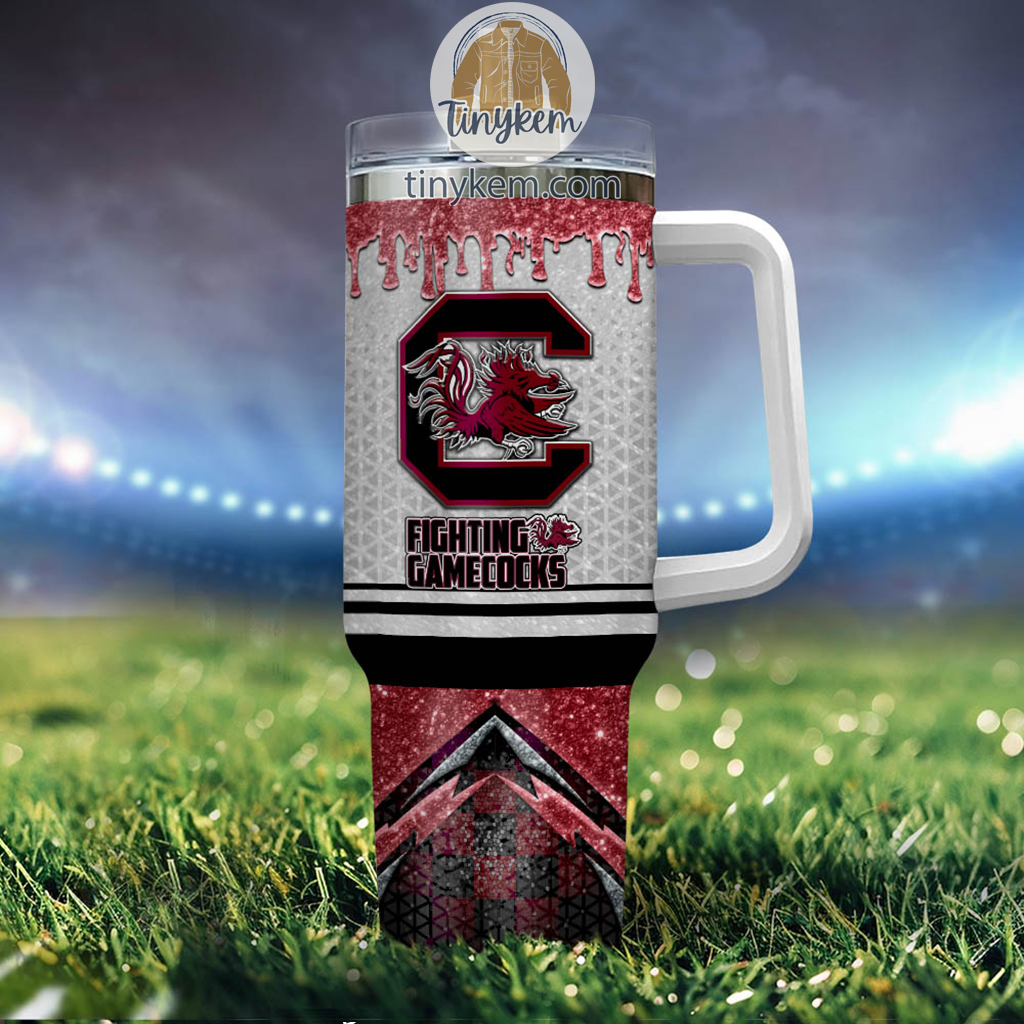 South Carolina Gamecocks Glitter NCAA Custom Stanley Cup 40 oz 30 oz Tumbler With Handle