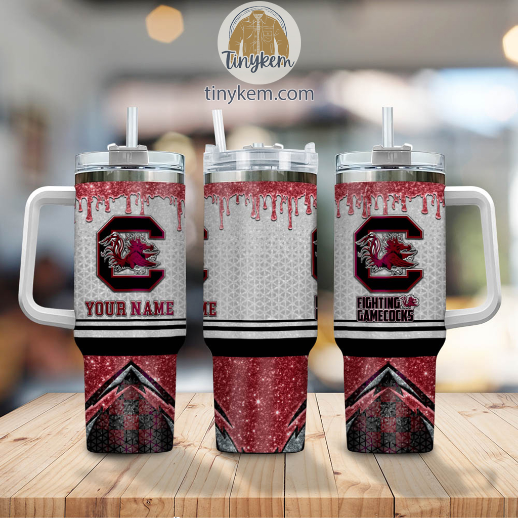 South Carolina Gamecocks Glitter NCAA Custom Stanley Cup 40 oz 30 oz Tumbler With Handle